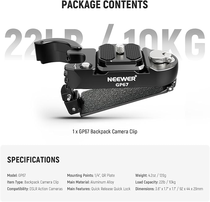 NEEWER Backpack Camera Clip Mount - Image 8