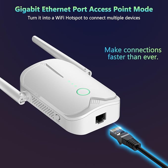 WiFi Extender Signal Booster Up to 9000sq.ft and 55 Devices, WiFi Range Extender - Image 5