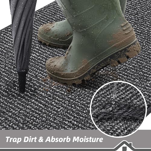 BEQHAUSE Dirt Trapper Door Mat 20"x48", Non-Slip Washable Doormat - Image 3