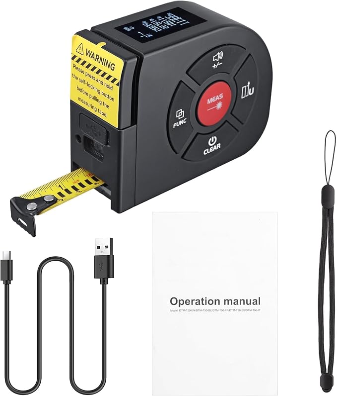 BINTA 2-in-1 Laser Tape Measure, 164Ft/50M Laser Measurement Tool & 16.5Ft/5M - Image 7