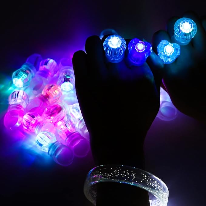 LED Light up Rings, Colorful Led Bumpy Plastic Diamond Rings Toys - Image 7