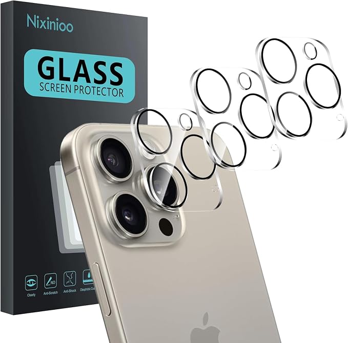 3 Pack Camera Lens Protector for iPhone 14 Pro Max/iPhone 15 Pro Max/iPhone 14 by Unknown