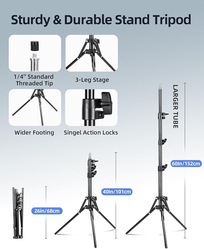 Skytex Softbox Lighting Kit 16x16in Soft Box 1Pack Upgrade 135W 2700-6400K - Image 7