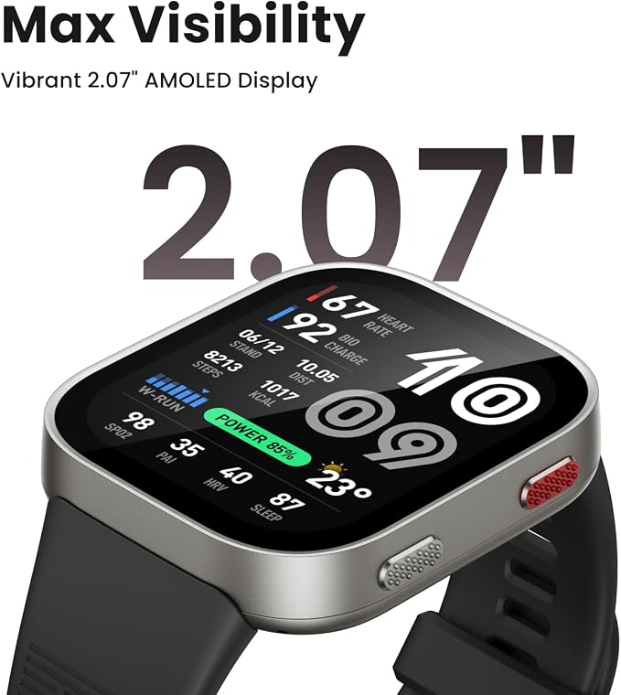 Amazfit Bip Max 50mm Smartwatch, 2.07" AMOLED Display, 20 Days of Battery - Image 2