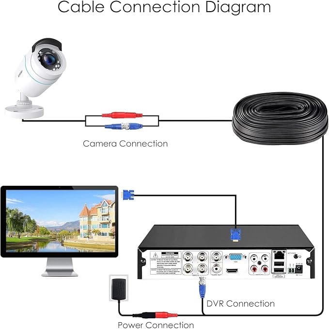 ZOSI 4 x 2MP 1080p HD-TVI Home Security Camera Outdoor Indoor 1920TVL, 80ft - Image 7
