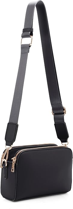 EVVE Crossbody Bags for Women Trendy Triple Zip Small Crossbody Camera Bag Purse by EVVE