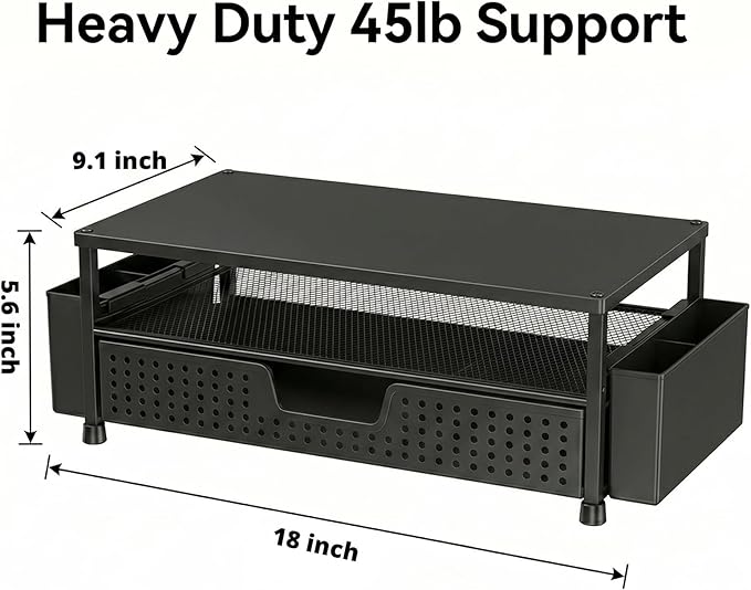 ECOLOVI Desk Organizer and Accessories, 2-Tier Computer Monitor Stand Rise - Image 2