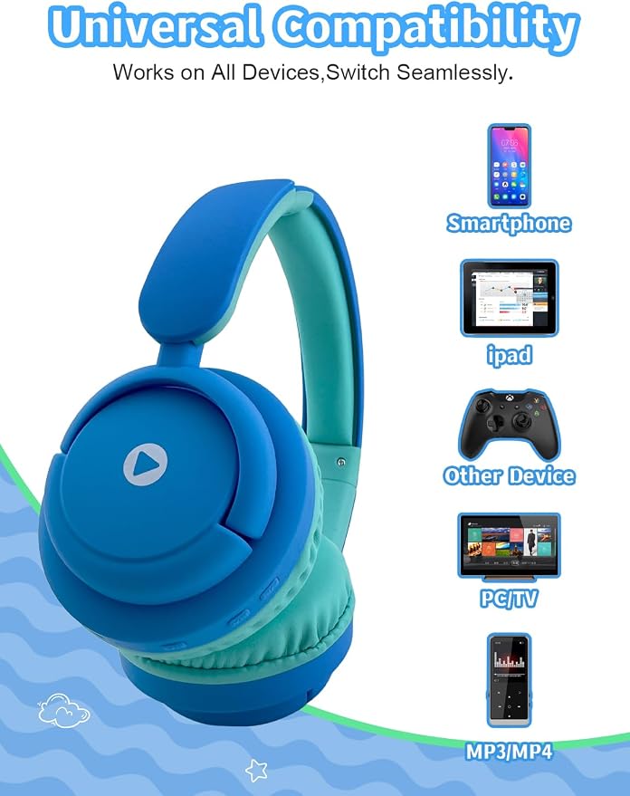 Kids Wireless Headphones, Kid Headphone Bluetooth, Foldable - Image 4