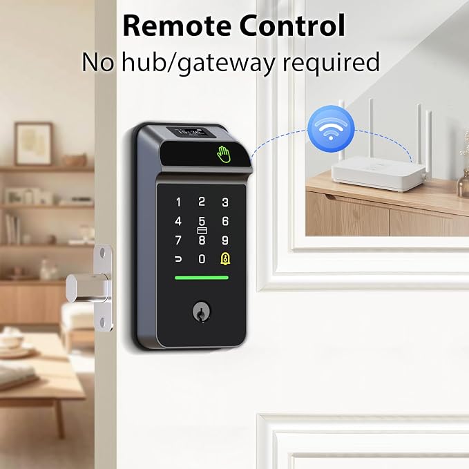eLinkSmart Palm Vein Smart Door Lock Built-in WiFi, 6 in 1 Keyless Entry Door - Image 5