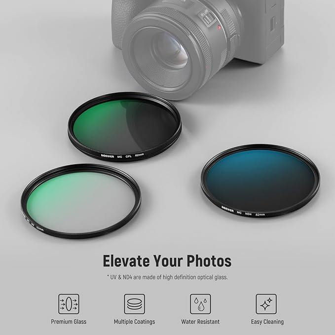 NEEWER 82mm UV/CPL/ND Lens Filter Kit - Image 2