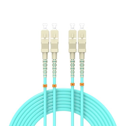 Fiber Patch Cable 20ft/6meters SC/UPC to SC/UPC OM3 10Gb/Gigabit MultiMode by Buacoz
