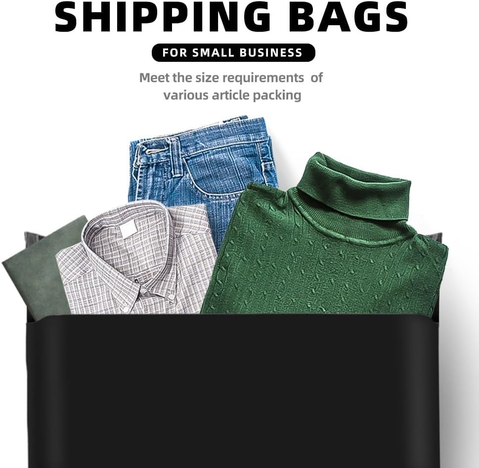 POLYSELLS 50 pcs 24x24 Inches Black Poly Mailers Shipping Envelopes, Strong Adhesive Sealing, Waterproof, and Tear-resistant Postal Mailing Bags for Clothing, Books, and Accessories