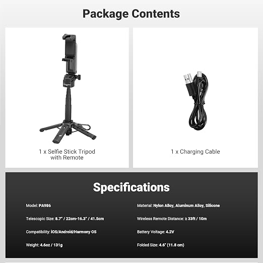 NEEWER Mini Tripod for Phone, Lightweight Foldable Small Selfie Stick Cell - Image 9