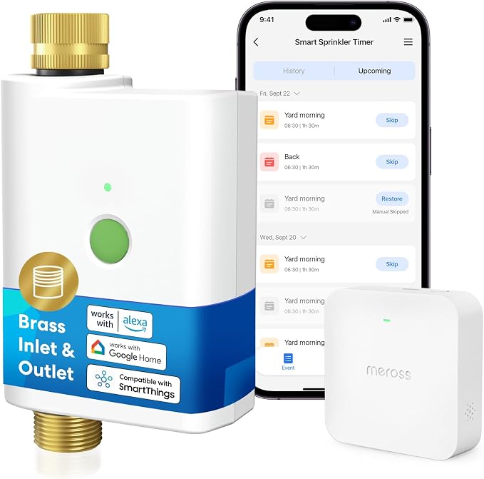 meross WiFi Water Timer for Garden Hose, Smart Hose Timer by meross