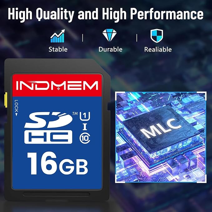 16GB SD Card, 5 Pack SDHC Memory Cards UHS-I U1 Class 10 High-Speed Full HD - Image 2