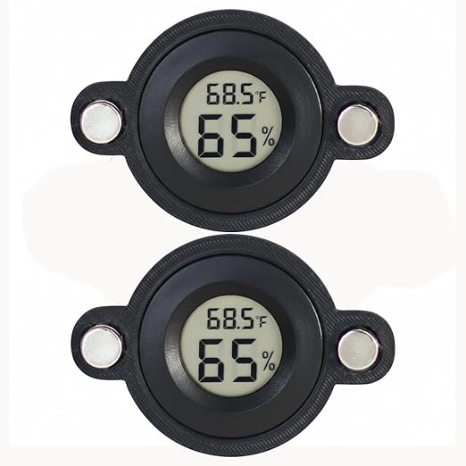 2 Pcs Magnetic Jumping Spider Enclosure Thermometer and Humidity Gauge by Unknown