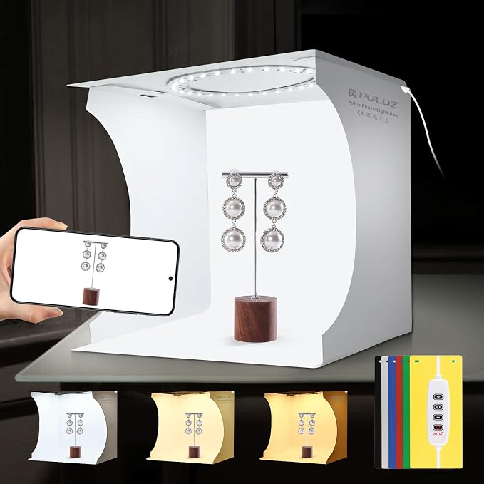 PULUZ Light Box Mini Photo Studio, 6-Color Backdrops, Portable Photography by PULUZ