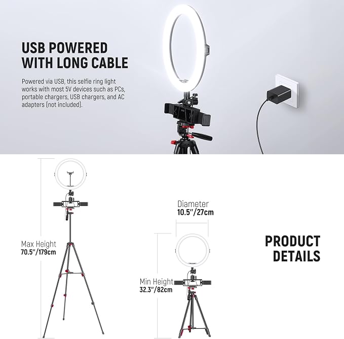 NEEWER Basics 10" Selfie Ring Light - Image 7