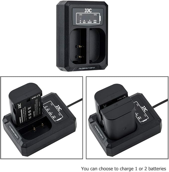 JJC DMW-BLF19 & DMW-BLK22 Battery Charger USB Dual Slot - Image 3