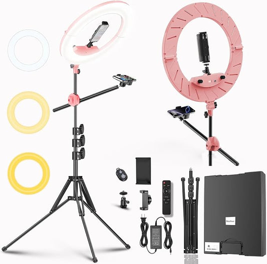 55W18 45cm Ring Light Kit 6700K Dimmable LEDRinglightTripod Stand Dual Phone by Grabyoursforinstantvibe