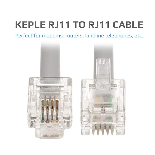 Keple RJ11 Cable ADSL 10ft Extension Lead Phone Cord Telephone Plug High Speed - Image 4