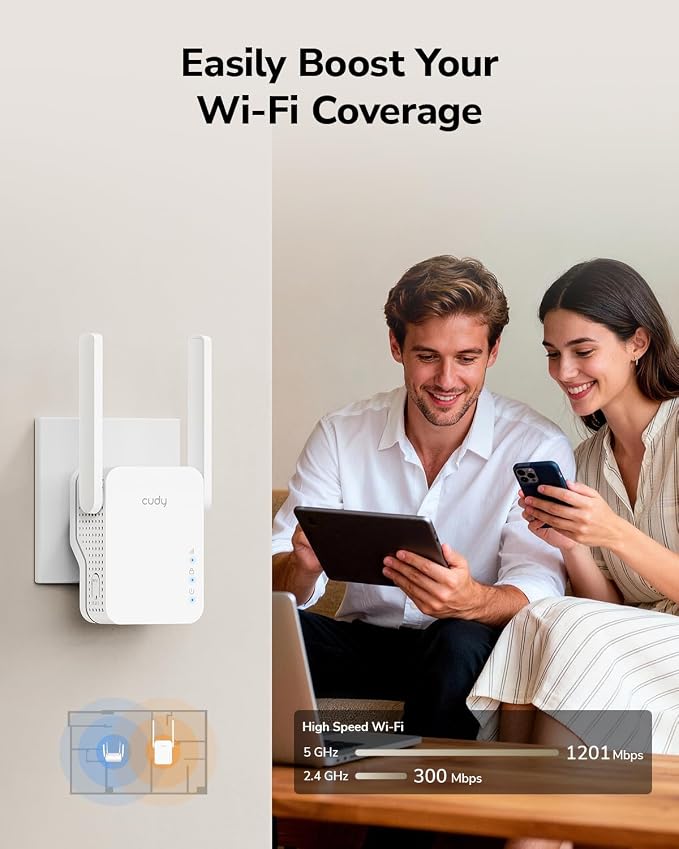 Cudy RE1500 AX1500 WiFi 6 Range Extender Dual Band 2.4G 5G Wireless Booster - Image 3