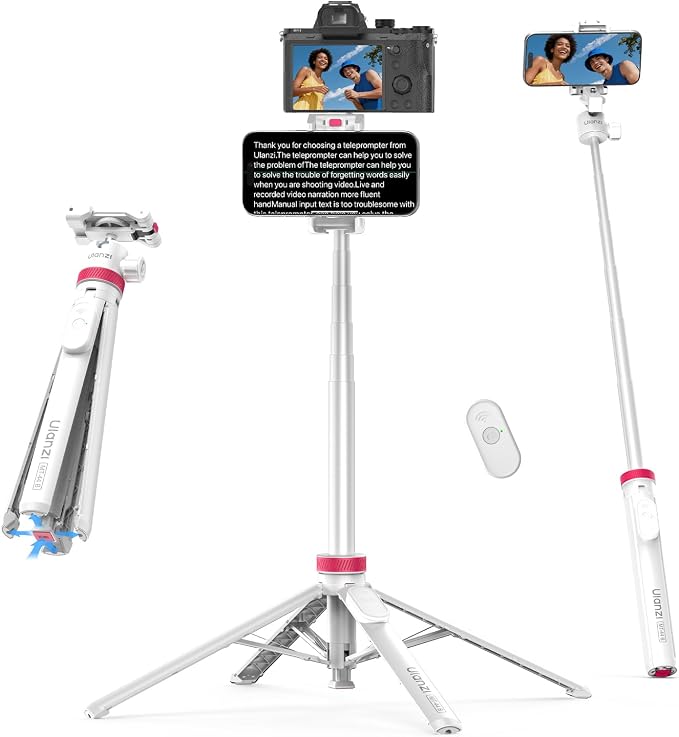 ULANZI MT-44B Phone Tripod, 360° Ball Head, Extendable Selfie Stick w Cold Shoe by ulanzi