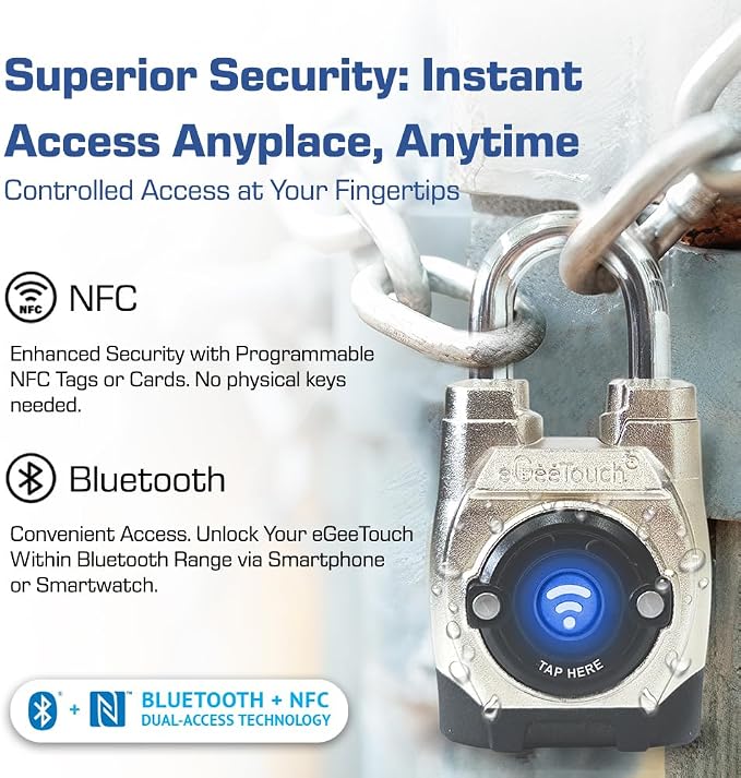 5th GEN Outdoor Smart Padlock – Keyless Bluetooth & NFC Lock, Heavy-Duty - Image 3