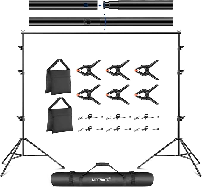 NEEWER 8.5x10ft Adjustable Backdrop Stand Kit, Photography Background Support by Neewer