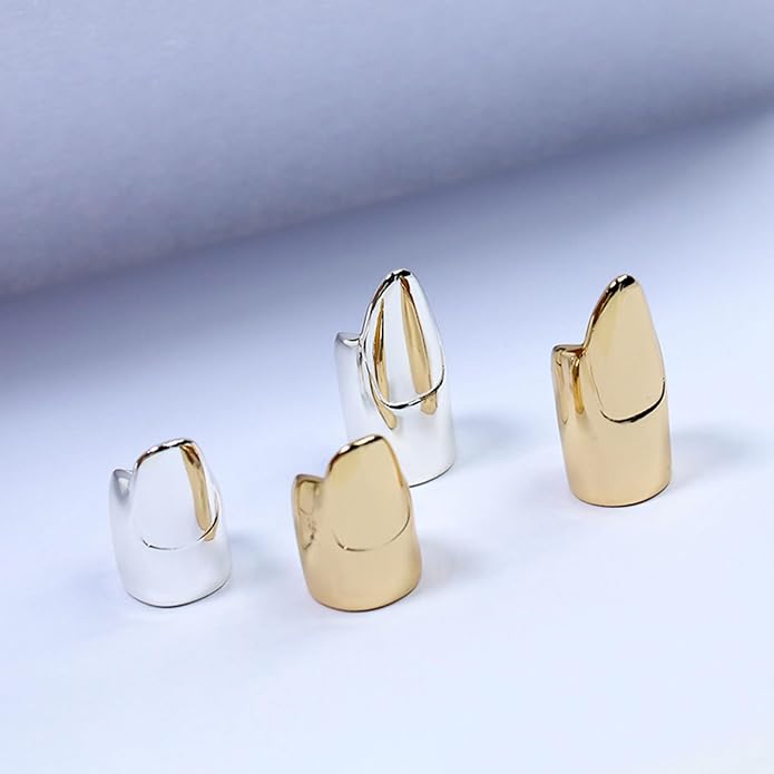 LIANXUE Metal Nail Cover Ring Hip Hop Cosplay Unisex Punk Gold Silver Color - Image 6