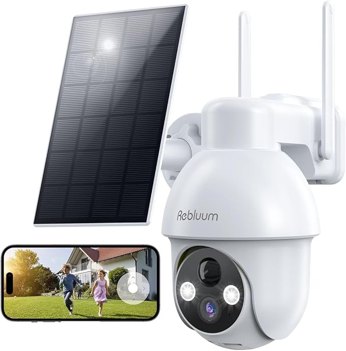 Security Camera Wireless Outdoor, 2K Solar Security Camera, Battery Powered by RebluumSecurity