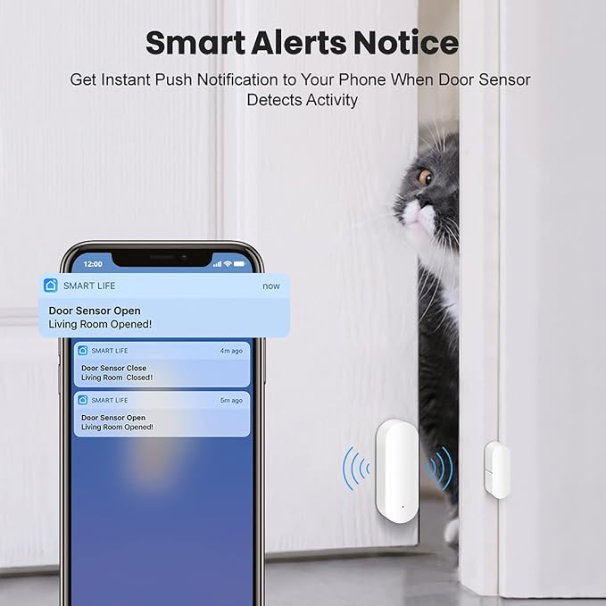 WiFi Door Sensor: Smart Door Open/Closed Detectors, Wireless Window Sensor - Image 2