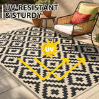 Smiry Outdoor Rug 5x8 ft Waterproof Reversible Boho Mat - Image 4