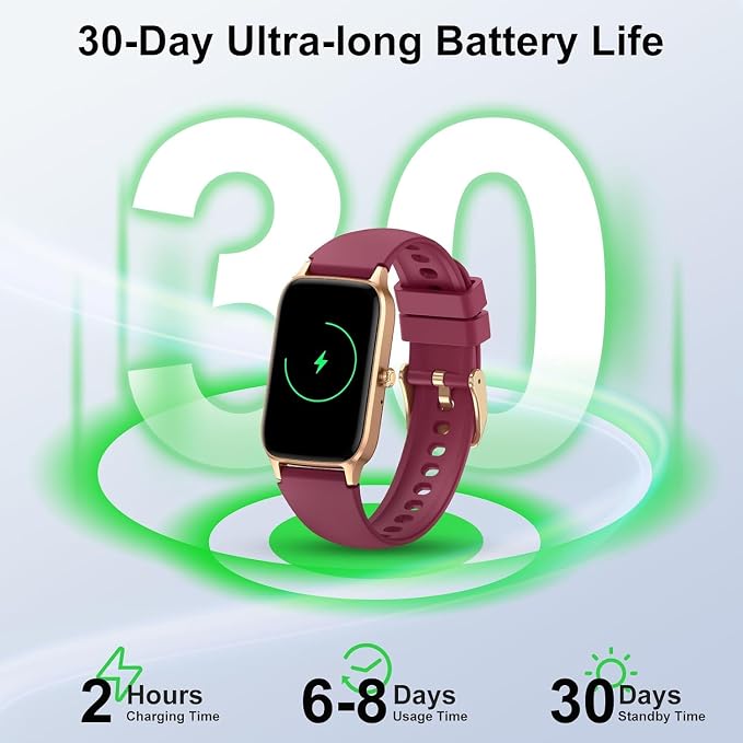 Jugeman Smart Watch for Men Women, 1.57" Smartwatch, Fitness Tracker Red - Image 8