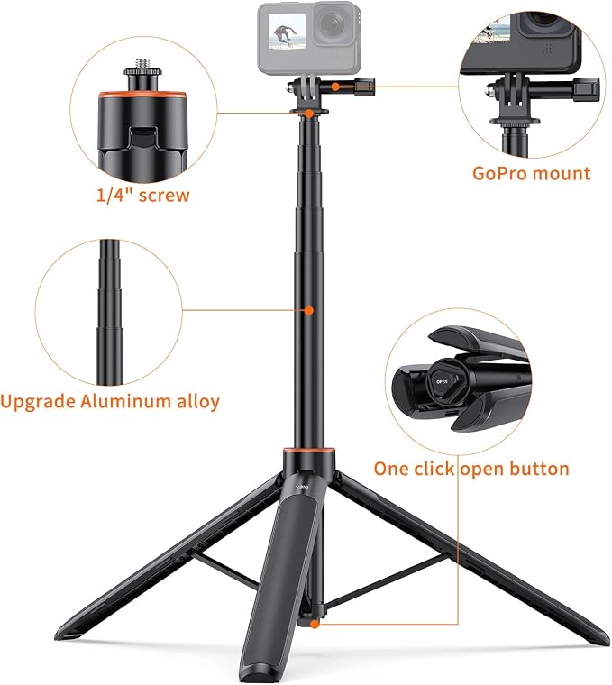 VRIG TP21 54inch Telescopic Selfie Stick Long - Image 4