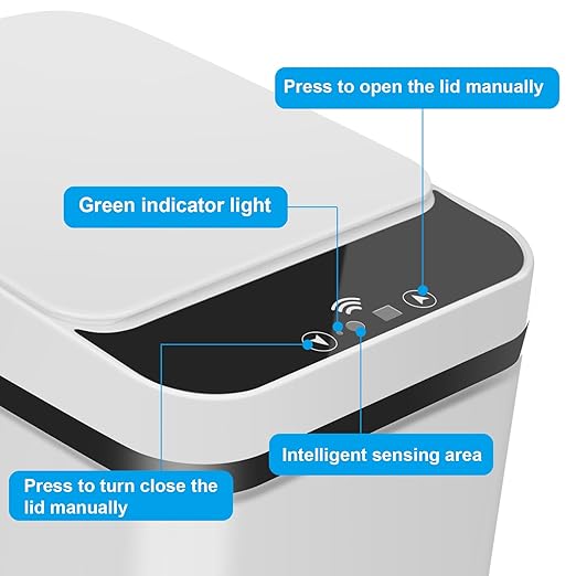 2 Pack Bathroom Trash can, Smart Touchless Trash Can, Automatic Motion Sensor - Image 4