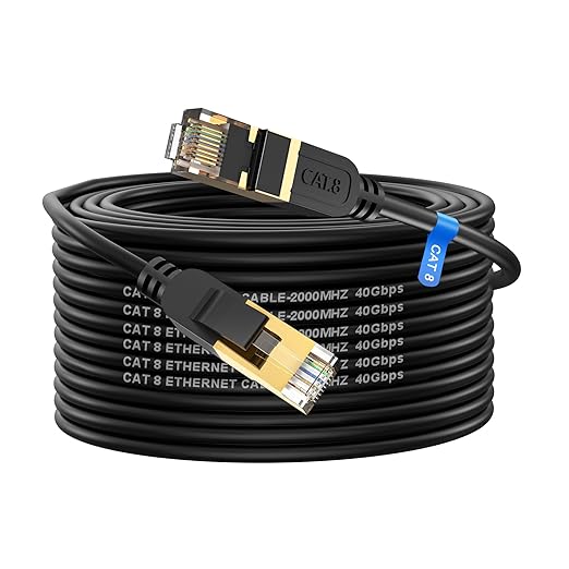 Cat 8 Ethernet Cable, 50FT Long High Speed 26AWG Cat8 LAN Network Cable 40Gbps by Unknown