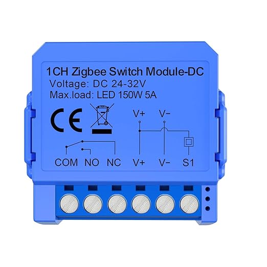1CH Dry Contact Passive Output Wi-Fi Switch Module, Input DC 24-32V, Tuya app by MHCOZY