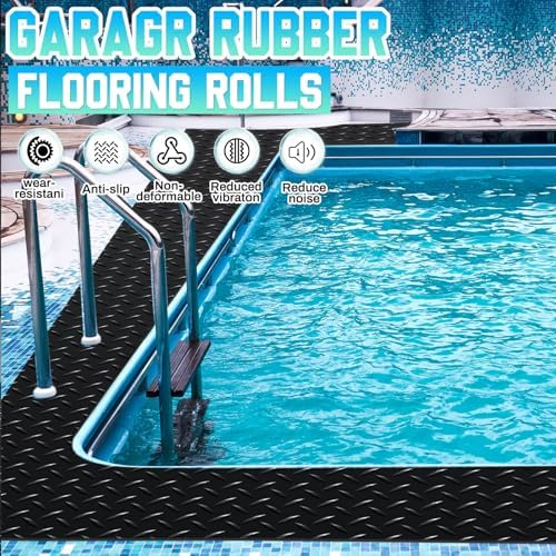 Breling 24 in X 10 ft Rubber Diamond Plate Garage Floor Mat - Image 5