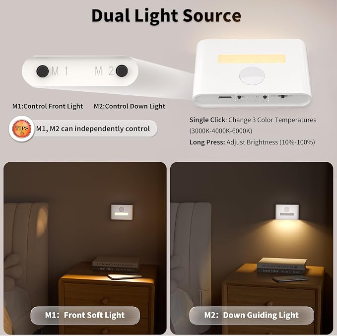 WOBSION Rechargeable Wireless Motion Sensor Stair Lights, Stick-On Wall Light - Image 3