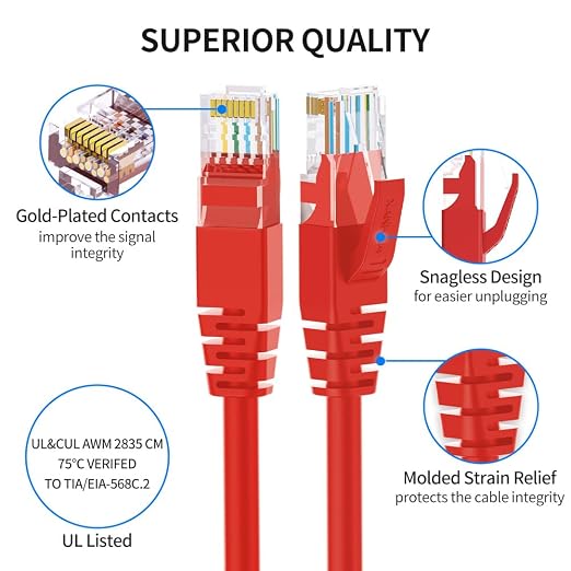 Cat6 Ethernet Cable 1 Feet 10 Pack Network RJ45 Cat6 Internet Patch Cable - Image 3