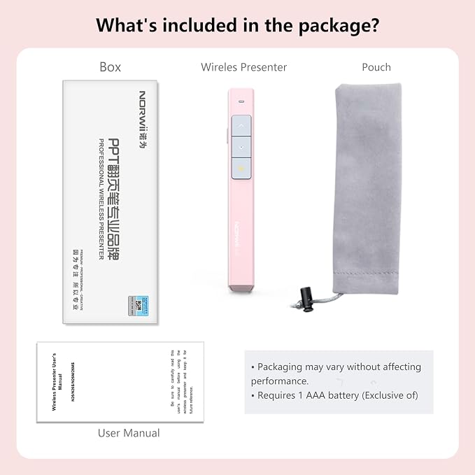 Norwii N26 Wireless Presentation Clicker, Presentation Remote, PowerPoint - Image 8