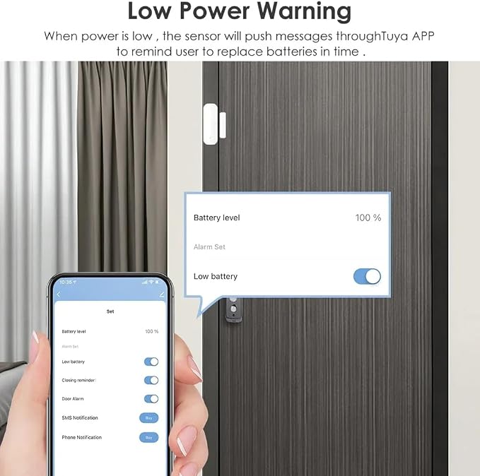 WiFi Door Sensor, Smart Door Open/Closed Detectors, 2.4G WiFi Door Sensor - Image 8