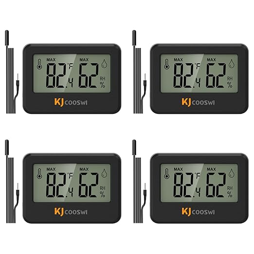 4PCS Mini Digital Hygrometer and Thermometer Reptile Thermometer by KJCOOSWI