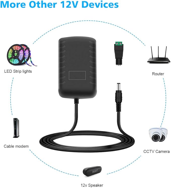 12V LED Strip Power Supply, 2A 24W Power Adapter, 12V Power Supply - Image 6
