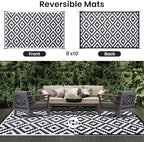 Smiry Outdoor Rug 8x10 ft Waterproof Reversible Boho Mat - Image 3