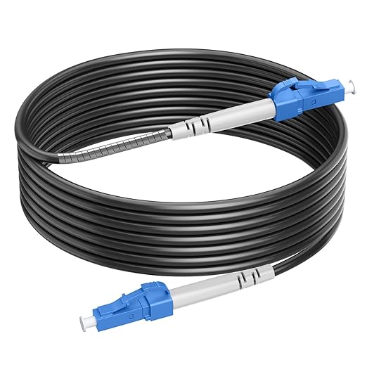 50 Feet Outdoor Simplex Fiber Optic Cable, OS2 LC to LC Single Mode Fiber Patch by RamboCables