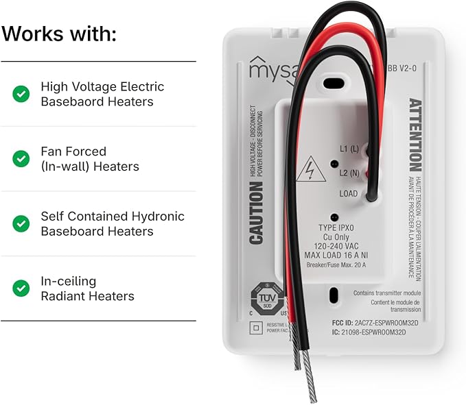 Mysa Smart Thermostat for Electric Baseboard Heaters 240V | Remote Control - Image 3