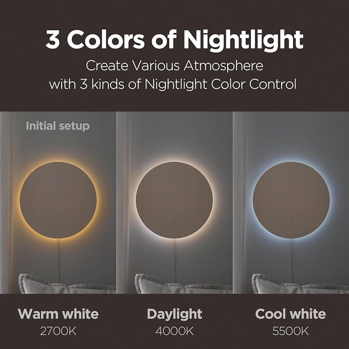 mooas Full Moon LED Silent Wooden Digital Wall Clock - Image 4