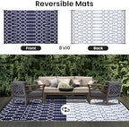 Smiry Outdoor Rug 8x10 ft Waterproof Reversible Boho Mat - Image 3